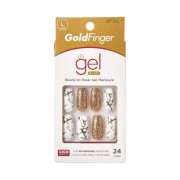 Goldfinger Uñas Postizas Gel Glam Marmol Largo X24