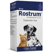 Rostrum Enrofloxacino 2,5% 20 mL Suspensión Oral Perros y Gatos