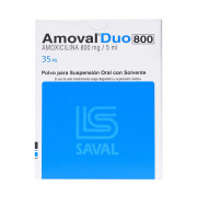Amoval Duo Amoxicilina 800 mg/5mL Polvo para Suspensión oral 35 mL