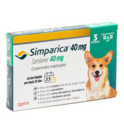Simparica Saronaler 40 mg (10 a 20 kg) 3 Comprimidos Masticables