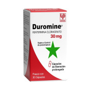 Duromine Cápsulas Liberación Prolongada Fentermina 30 mg 30 Cápsulas