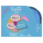 Estuche Maquina Depilatoria Recargable Venus Spa + Cartuchos X2 + Necessaire
