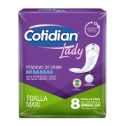 Toalla para Incontinencia Urinaria Maxi 8 Unidades