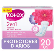 Protectores Diarios 2 En 1 Escapes Leves Orina o Perido Menstrual 20 Unidades