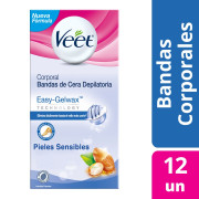 Depilación Bandas Cera Fría Piel Sensible x12