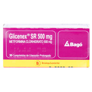 Glicenex Sr  Metformina 500 mg 30 Comprimidos