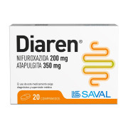 Diaren Nifuroxazida 200 mg 20 Comprimidos