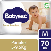 BabysecPañales Super Premium Cuidado Total Talla M 70 unidades