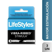 LifeStyle Stimula Vibra-Ribbed 3 Preservativos