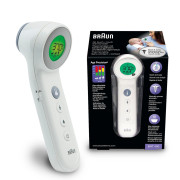 Braun Termómetro Age Precision BNT400 de Frente Con y Sin Contacto 1 Unidad
