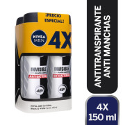 Pack 4 Antitranspirantes Invisible Black&White 48Hrs 150 mL