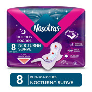 Toalla Higiénica Buenas Noches  Normal Tela Suave 8 Unidades