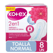 Toalla para Incontinencia Urinaria 2 En 1 Escapes Leves a Moderados 8 unidads