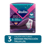 Calzón Nocturno desechable Buenas Noches Máxima Protección Talla L/XL 3 Unidades