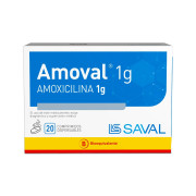 Amoval Amoxicilina 1000 mg 20 Comprimidos Recubierto