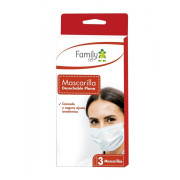 Mascarilla  Desechable Plana 3 Unidades