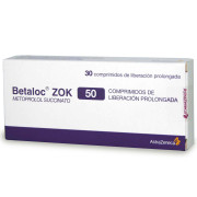 Betaloc Zok 50 Metoprolol Succinato 47,5 mg 30 Comprimidos Liberacion Prolongada