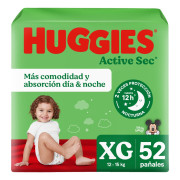 Pañales Huggies Active Sec XG 52 Un