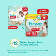 Pañales Premium Care Pants Talla XG, 116 Unidades