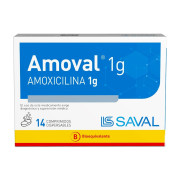 Amoval Amoxicilina 1000 mg 14 Comprimidos Recubierto