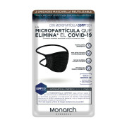 Mascarilla Reutilizable Anti bacterial Negra 15 Cm x 20 Cm X2
