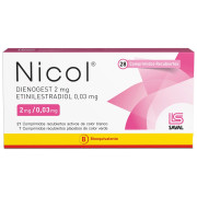 Nicol Dienogest 2 mg Etinilestradiol 0,03 mg 28 Comprimidos Recubiertos - SAVAL - Precio desde $13.851