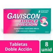 Gaviscon Doble antiácido y reflujo Acción x 8 Comprimidos Masticables
