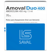 Amoval Duo Amoxicilina 400mg/5ml Suspensión Oral 70ml