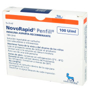 Novorapid Penfill Insulina Asparta 100 UI / mL 5 Cartuchos