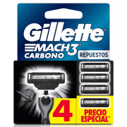 Repuesto Máquina Afeitar Mach3 Carbono 4 Uds
