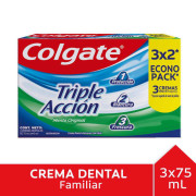 Pasta Dental Triple Acción 75 mL Pack 3 Unidades