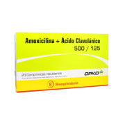 Amoxicilina 500 mg + Acido Clavulánico 125 mg 20 Comprimidos