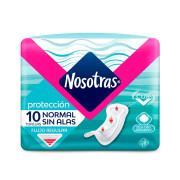 Toalla Higiénica Día  Normal sin Alas Tela Suave 10 Unidades