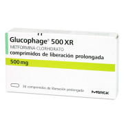 Glucophage 500 XR Metformina 500 mg 30 Comprimidos