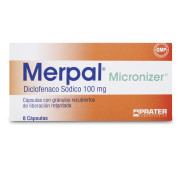 Merpal Micronizado Diclofenaco Sódico 100 mg 8 Cápsulas