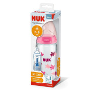 Mamadera de vidrio First Choice+ 240 ml Rosado con control de temperatura