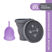 Copa Menstrual Reutilizable Talla Pequeña + vaso esterilizador