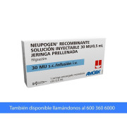 Neupogen (R) Filgrastim 30MU/0.5ml Inyectable 1 Jeringa Prellenada