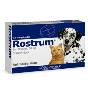 Rostrum Enrofloxacino Perros y Gatos 50mg 10 Comprimidos