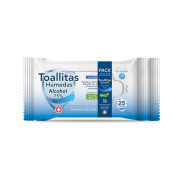 Toallitas húmedas con alcohol y aloe vera