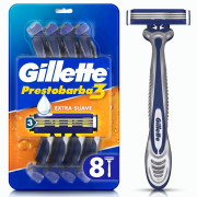 Máquina de Afeitar Gillette Prestobarba3 con 3 Hojas 8 Unidades