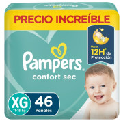 Pañales Desechables Pampers Confort Sec XG 46 Unidades