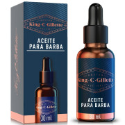 Aceite para Barba King C Gillette con Argán, Cuidado de Barba Hombres 30ml