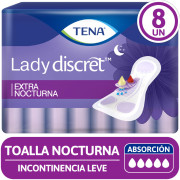 Toalla TENA Lady Discret Extra Nocturna 8 Unidades