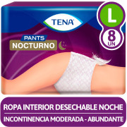 Ropa Interior Desechable Pants Nocturno Tena Talla G 8 Unidades