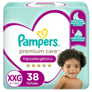 Pañales Pampers Premium Care Hipoalergénico Talla XXG 38 Unidades