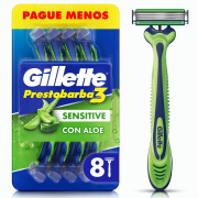 Máquina de Afeitar Gillette Prestobarba3 Sensitive 8 Unidades