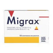 Migrax Paracetamol / Cafeí­na / Dihidroergotamina 10 Comprimidos Recubiertos