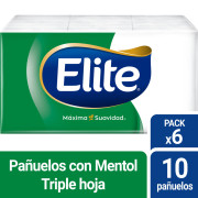 Pañuelo Mentolado Elite Caja 6 Paquetes 10 Unidades