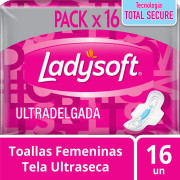 Toalla Higiénica Ultradelgada Ladysoft con Alas 16 Unidades